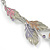 Pastel Enamel 'Spring Foliage' Floral Necklace and Drop Earrings Set In Rhodium Plating - 42cm L/ 8cm Ext - view 11