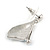Matt Blue Enamel, Crystal Leaf Necklace and Drop Earrings In Rhodium Plating - 45cm L/ 7cm Ext - view 8