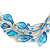 Matt Blue Enamel, Crystal Leaf Necklace and Drop Earrings In Rhodium Plating - 45cm L/ 7cm Ext - view 10