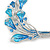 Matt Blue Enamel, Crystal Leaf Necklace and Drop Earrings In Rhodium Plating - 45cm L/ 7cm Ext - view 7