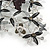 Romantic Enamel Flower and Butterfly Cluster Necklace and Stud Earrings Set In Rhodium Plating (Black/ Grey) - 40cm L/ 8cm Ext - view 5