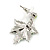 Yellow/ Green Enamel Maple Leaf Necklace and Drop Earrings Set In Rhodium Plating - 41cm L/ 7cm Ext - view 9
