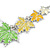 Yellow/ Green Enamel Maple Leaf Necklace and Drop Earrings Set In Rhodium Plating - 41cm L/ 7cm Ext - view 11