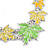 Yellow/ Green Enamel Maple Leaf Necklace and Drop Earrings Set In Rhodium Plating - 41cm L/ 7cm Ext - view 7