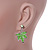Yellow/ Green Enamel Maple Leaf Necklace and Drop Earrings Set In Rhodium Plating - 41cm L/ 7cm Ext - view 13