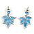 Light Blue Enamel Maple Leaf Necklace and Drop Earrings Set In Rhodium Plating - 41cm L/ 7cm Ext - view 5