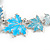 Light Blue Enamel Maple Leaf Necklace and Drop Earrings Set In Rhodium Plating - 41cm L/ 7cm Ext - view 10
