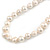 8-10mm Off Round White Freshwater Pearl Necklace, Bracelet and Drop Earrings Set In Silver Tone - 41cm L - view 2