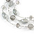 Multistrand Light Grey Glass and Ceramic Bead Wire Necklace & Drop Earrings Set - 48cm L/ 5cm Ext - view 3