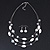 Multistrand White/ Transparent Glass and Ceramic Bead Wire Necklace & Drop Earrings Set - 48cm L/ 5cm Ext - view 4