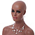 Multistrand White/ Transparent Glass and Ceramic Bead Wire Necklace & Drop Earrings Set - 48cm L/ 5cm Ext - view 2