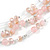 Light Pink Glass & Crystal Floating Bead Necklace & Drop Earring Set - 48cm L/ 5cm Ext - view 4