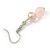 Light Pink Glass & Crystal Floating Bead Necklace & Drop Earring Set - 48cm L/ 5cm Ext - view 8