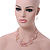 Light Pink Glass & Crystal Floating Bead Necklace & Drop Earring Set - 48cm L/ 5cm Ext - view 2