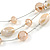 Multistrand Light Toffee/ Caramel Glass and Ceramic Bead Wire Necklace & Drop Earrings Set - 48cm L/ 5cm Ext - view 5