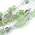 Light Green Glass & Crystal Floating Bead Necklace & Drop Earring Set - 48cm L/ 5cm Ext - view 4