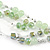 Light Green Glass & Crystal Floating Bead Necklace & Drop Earring Set - 48cm L/ 5cm Ext - view 8