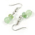 Light Green Glass & Crystal Floating Bead Necklace & Drop Earring Set - 48cm L/ 5cm Ext - view 6