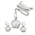 Stylish White Pearl Style Flower Pendant and Drop Earrings In Rhodium Plating (48cm Chain) - view 5