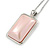 Stylish Pale Pink Pearl Style Square Pendant and Drop Earrings In Rhodium Plating (48cm Chain) - view 4