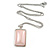 Stylish Pale Pink Pearl Style Square Pendant and Drop Earrings In Rhodium Plating (48cm Chain) - view 5