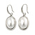 Stylish White Pearl Style Oval Pendant and Drop Earrings In Rhodium Plating  (48cm Chain) - view 2