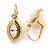 Clear Austrian Crystal Leaf Pendant With Gold Tone Chain and Drop Earrings Set - 38cm L - view 5