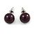 10mm Deep Purple Glass Bead Choker Necklace & Stud Earrings Set - 37cm L/ 5cm Ext - view 7