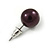 10mm Deep Purple Glass Bead Choker Necklace & Stud Earrings Set - 37cm L/ 5cm Ext - view 5