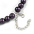 10mm Deep Purple Glass Bead Choker Necklace & Stud Earrings Set - 37cm L/ 5cm Ext - view 4