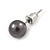 10mm Grey Glass Bead Choker Necklace & Stud Earrings Set - 37cm L/ 4cm Ext - view 4