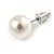 10mm Light Cream Glass Bead Choker Necklace & Stud Earrings Set - 37cm L/ 5cm Ext - view 5