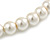 10mm Light Cream Glass Bead Choker Necklace & Stud Earrings Set - 37cm L/ 5cm Ext - view 4