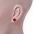 8mm Cranberry Red Glass Bead Choker Necklace & Drop Earrings Set - 37cm L/ 5cm Ext - view 9