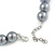 14mm Grey Glass Bead Choker Necklace & Stud Earrings Set - 37cm L/ 5cm Ext - view 6