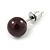 8mm Purple Glass Bead Choker Necklace & Stud Earrings Set - 37cm L/ 5cm Ext - view 6