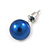 10mm Blue Glass Bead Choker Necklace & Stud Earrings Set - 37cm L/ 5cm Ext - view 5