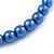 10mm Blue Glass Bead Choker Necklace & Stud Earrings Set - 37cm L/ 5cm Ext - view 4