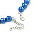 10mm Blue Glass Bead Choker Necklace & Stud Earrings Set - 37cm L/ 5cm Ext - view 6