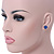 10mm Blue Glass Bead Choker Necklace & Stud Earrings Set - 37cm L/ 5cm Ext - view 3