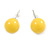 Pineapple Yellow Acrylic Bead  Choker Style Necklace And Stud Earring Set In Silver Tone - 38cm L/ 5cm Ext - view 7