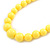 Pineapple Yellow Acrylic Bead  Choker Style Necklace And Stud Earring Set In Silver Tone - 38cm L/ 5cm Ext - view 4