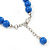 Imperial Blue Acrylic Bead Choker Style Necklace And Stud Earring Set In Silver Tone - 38cm L/ 5cm Ext - view 5