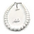 Snow White Acrylic Bead Choker Style Necklace And Stud Earring Set In Silver Tone - 38cm L/ 5cm Ext - view 1