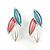 Matt Pastel Multicoloured Enamel Leaf Necklace and Stud Earrings Set In Light Silver Tone - 44cm L/ 7cm Ext - view 6