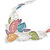 Matt Pastel Multicoloured Enamel Leaf Necklace and Stud Earrings Set In Light Silver Tone - 44cm L/ 7cm Ext - view 8
