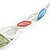 Matt Pastel Multicoloured Enamel Leaf Necklace and Stud Earrings Set In Light Silver Tone - 44cm L/ 7cm Ext - view 10