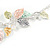 Matt Pastel Multicoloured Enamel Leaf Necklace and Stud Earrings Set In Light Silver Tone - 45cm L/ 7cm Ext - view 8