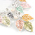 Matt Pastel Multicoloured Enamel Leaf Necklace and Stud Earrings Set In Light Silver Tone - 45cm L/ 7cm Ext - view 3