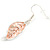 Matt Pastel Multicoloured Enamel Leaf Necklace and Drop Earrings Set In Light Silver Tone Metal - 45cm L/ 7cm Ext - view 9